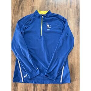 ASICS Activewear Shirt Men’s Medium Black 1/2 Zip Track Running Knit